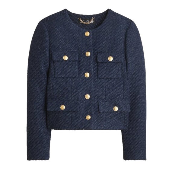J. Crew Jackets & Blazers - NWT J.Crew Isabelle Lady Jacket in Navy Blue Multi Italian Tweed 2